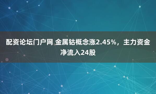 配资论坛门户网 金属钴概念涨2.45%,主力资金净流入24股